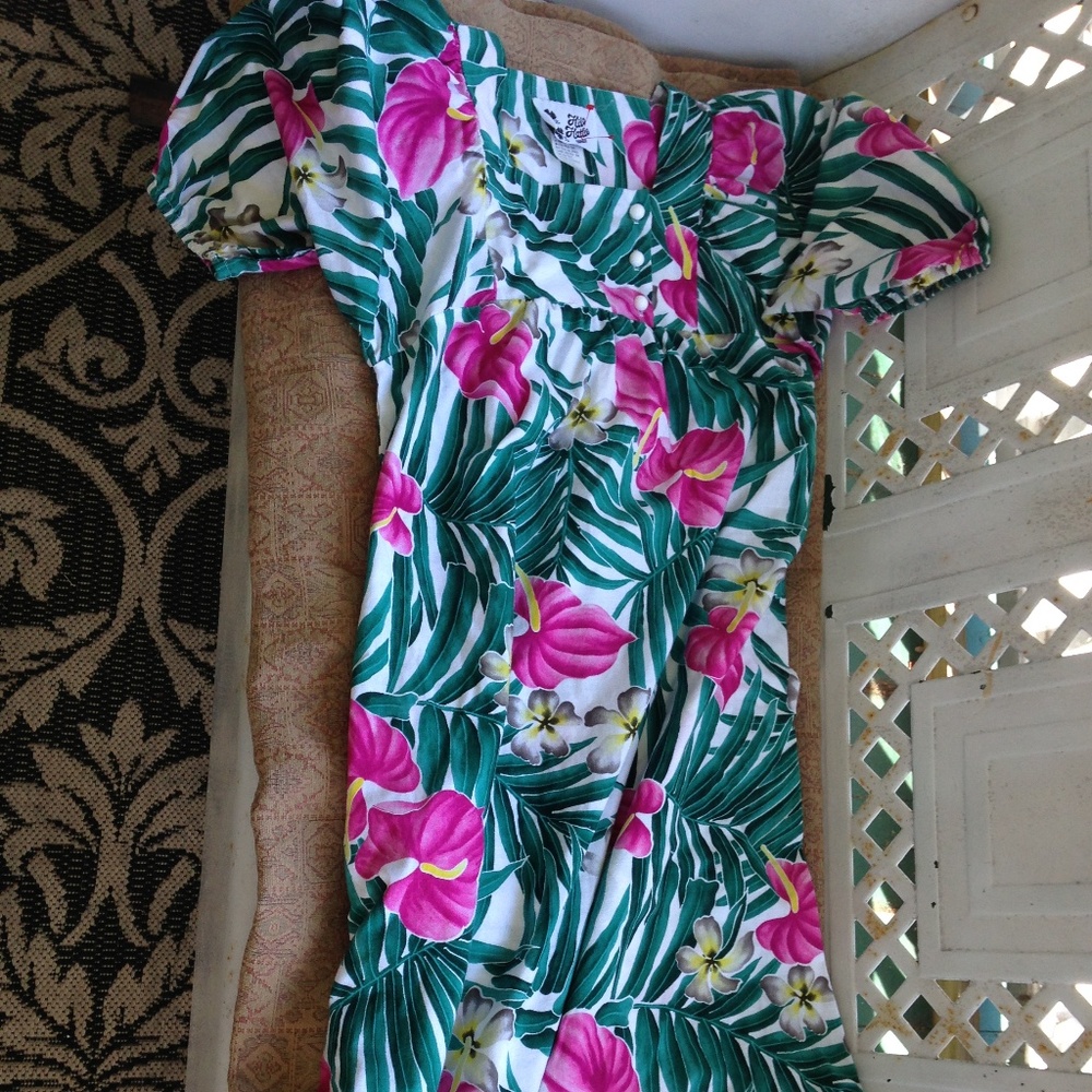 Hilo Hattie Muu Muu Dress Vintage Hawaiian Small